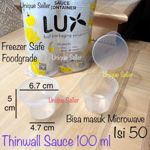 [Isi 50] Thinwall Cup 100 ml LUX / Thinwal Cup 100ml / Tempat Saos Bumbu 100 ml LUX / Sauce Cup 100 ml / Tempat Saos Bumbu 100ml / Thinwal Saos Cup 100 ml 100ml