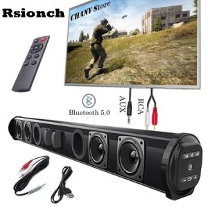 Wireless Bluetooth Soundbar Stereo Speakers Home Theater Audio TV Sound Bar Surround Sound System Column Bass Subwoofer Big Size with Remote