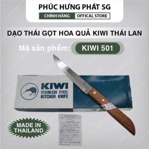 Dao thái KIWI 501 đầu nhọn cán gỗ - VŨ KHẢI lưỡi dao dài 11.5cm dài tổng thể 22cm