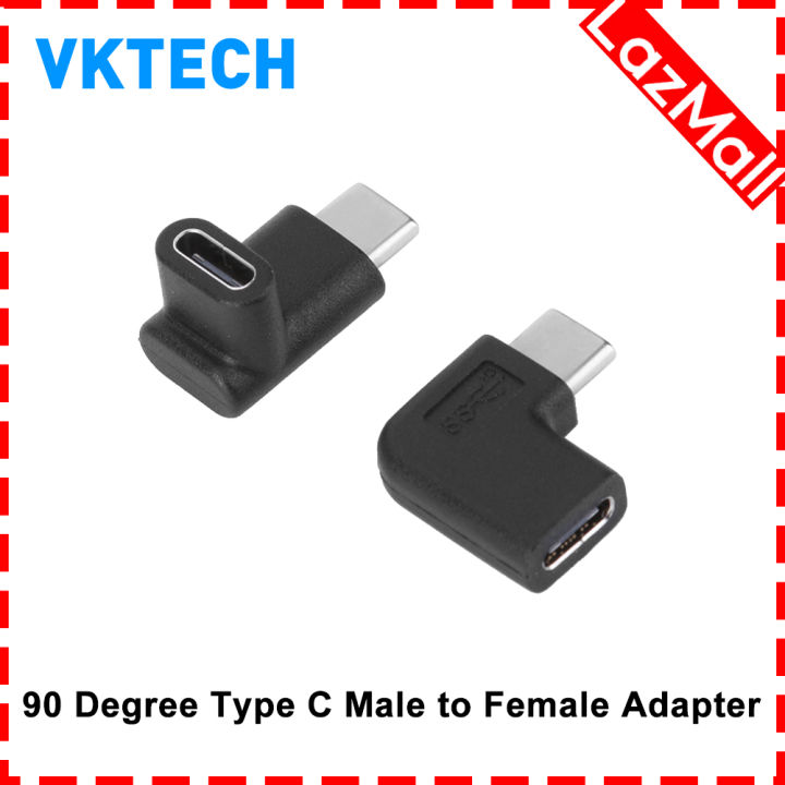 [Vktech] 90 Degree Right Angle USB 3.1 Type C Male to Female USB-C ...