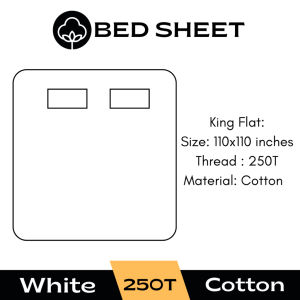 BEDBEE | Hotel Airbnb l Bedsheet Cotton White Flat Sheet l Fitted Sheet Single Queen King