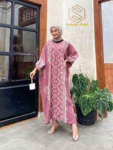 kaftan longdress terbaru 2023 modern kekinian jumbo lengan panjang kerut busui friendly bahan super premium