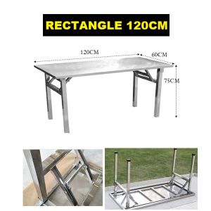 FOLDABLE TABLE/ MEJA LIPAT STAINLESS STEEL /不锈钢折叠桌子/PORTABLE BANQUET TABLE/DINING/CANTEEN/READING/DESK/KITCHEN EQUIPMENT