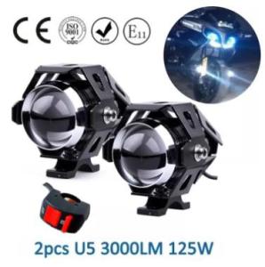 สว่างสุดๆ มอเตอร์ไซค์ Spotlight ไฟฉายคาดศีรษะ Spot Fog ไฟ 12V U5 ไฟหน้ารถมอเตอร์ไซด์เสริมโคมไฟทํางาน Led