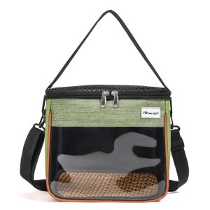 NHIH Breathable Hamster Travel Carrier Clear Window S/M/L Small Pet Carrier Multi-Purpose Portable Hamster Carry Bag Outdoor Use