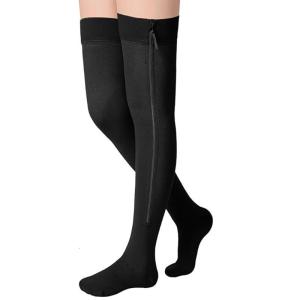 Zippered Highly Compression Socks For Leg Fatigue Relief Full Foot Coverage For Running Gym And Long Hour Standing