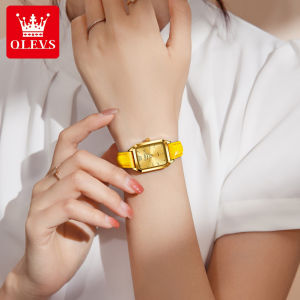 OLEVS Gold Watch for Women Original 2022 Waterproof Luxury Leather/Stainless Steel Automatic Watch Quartz Luminous Display