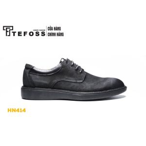 (Đế khâu )Giày tây nam derby TEFOSS Hn414 da bò thật size 38-44 đế cao su đúc nguyên khối chống trơn cao 3cm