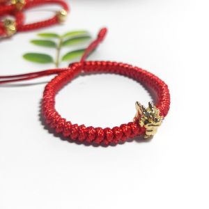 Vòng Tay Lắc Tay Chỉ Đỏ May Mắn Mix Charm 12 con Giáp Vàng - MS071