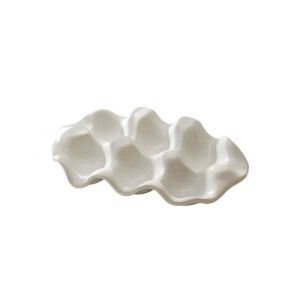 ZYJC SHOP Gốm Khay Đựng Trứng 6 ngăn Chống sốc Phong cách Bắc Âu Khay đựng đồ trang sức Đạo cụ chụp ảnh Trang trí Giá để trứng Dành cho gia đình