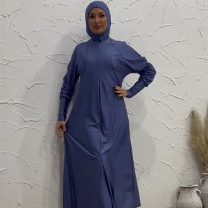 Bộ đồ bơi dài tay cho hijabs burkini đen cho người Hồi giáo che phủ toàn bộ bảo vệ khỏi nắng bộ 3 món burkini Hồi giáo