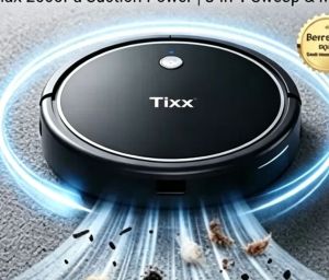 Tixx Smart Robot Vacuum Cleaner 3in1 Wet&Dry Powerful 2000Pa For Home Wireless Floor Washing Robot