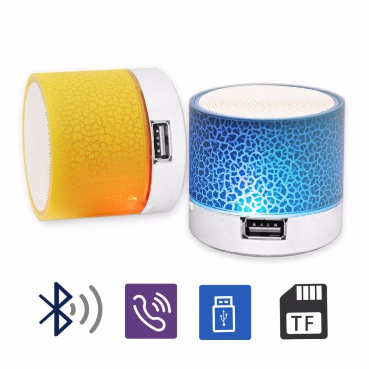 LED Mini Wireless Bluetooth Speaker Support TF / USB / AUX /FM Music ...