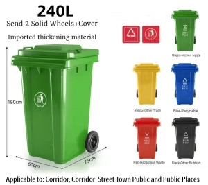 Wheeled garbage bin with lid garbage bin container 30L/50L/100L/120L/240L