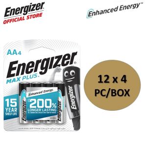 Energizer Max Plus AA 4S Batteries Enhanced Energy Battery (12 cards x 4 pack /box)