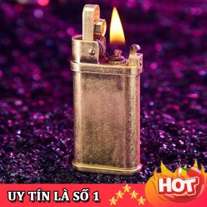 Hộp Quẹt Bật Lửa Xăng Đá Đánh Lửa Tự Động YuBang YB-JF Thiết Kế Mới Đẹp Độc Lạ nhỏ gọn - Dùng Xăng Bấc Đá Cao Cấp (KHÔNG CHỨA XĂNG GAS)