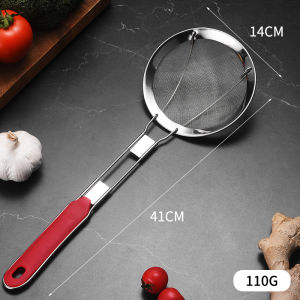 Saringan Minyak Gagang Warna Merah Saringan Minyak Stainless Steel Serokan Besar