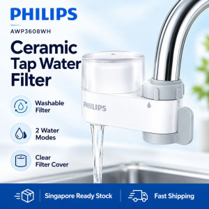 Philips AWP3608WH Tap Water Filter 4 Cartridges Included Washable 2 Water Modes SG Ready Stock Fast Shipping