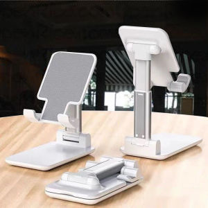 Pinph High Quality Foldable Flexible Mobile Tablet Phone Holder Cellphone Stand Adjustable Desk Smartphone Mount Stand (Black/White)
