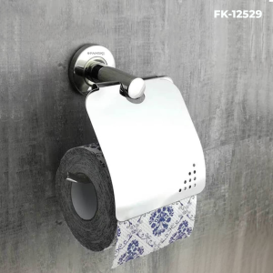 FK-12529 FANSKI Stainless Steel Toilet Paper Holder with Lid Cover Tissue Paper Roll Holder Pemegang Tisu Bilik Mandi