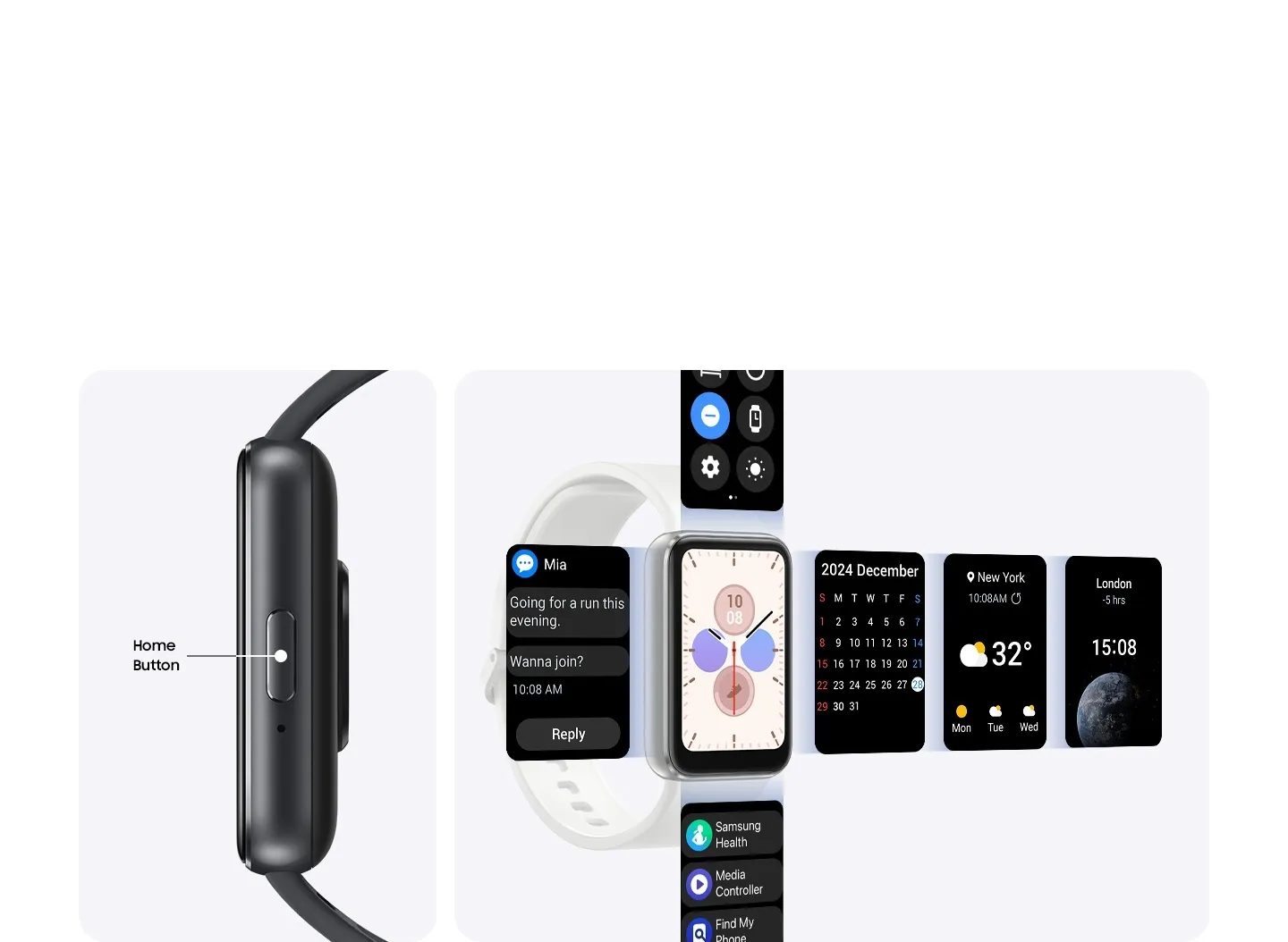 Samsung Smart Watch Galaxy Fit3 สมาร์ทวอทช์ ระบบบลูทูธ 40mm สี Pink Gold สี Gray สี Silver