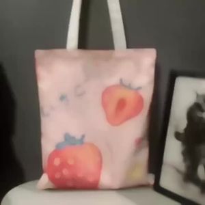 Emotional Studio Fashion Canvas Printed  Book rainbow Tote Bag With Zipper Shopping Bags For Women