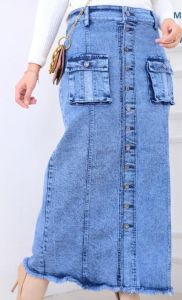 Rok Span Jeans Wanita Rok Cargo Skirt Stretch Rok Lepis Panjang Melar Bawahan Wanita Terbaru