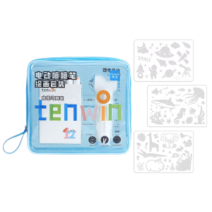 Điện phun Bộ bút tranh vẽ trẻ em nguồn cung cấp bao gồm 12 màu đánh dấu 3 khuôn tô màu cho các trường học thủ công nghệ thuật dự án