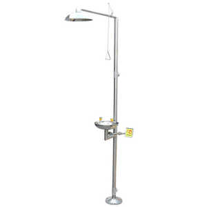 Double Outlet Composite Spray Eyewash Station Laboratory Emergency Rinse Device Plastic Coated ABS Eye Wash Safety Equipment