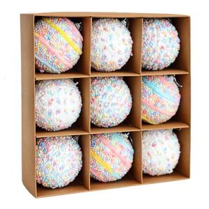 Christmas Foam Ornaments 6cm/8cm Multicolored Dots Lightweight Decorative Ball for Holiday Parties Tree Decoration
