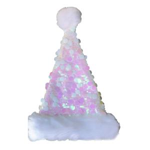 Shimmering Christmas Santa Caps for Festival Family Gathering with Big Sequins Holiday Props Santa Hats Party Headpiece