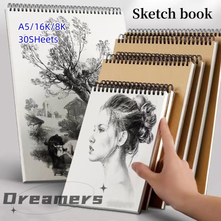 Coil Sketch book kraft paper Sketchbook for art students Blank page A4 ...