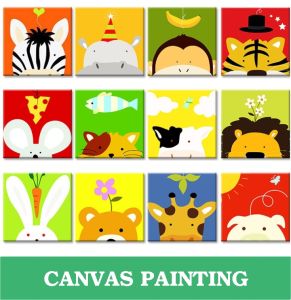 Children Canvas Painting by Numbers - Mainan Edukasi Melukis Mewarnai - Prakarya Anak - DIY Painting Art and Craft