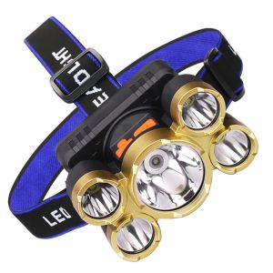 Mga Headlamp Flashlight Camping Running Hiking Mga Panlabas na Headlamp Rechargeable at maginhawang five-lamp head Mga headlamp  sports