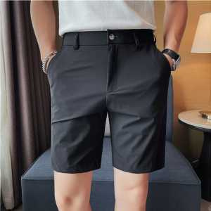 Celana pendek pria remaja korean style kasual slimfit motif polos bahan katun elastis super stretch