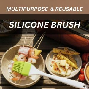 SG Stocks 🇸🇬 Silicone Barbecue Basting Tool Oil Brush / Butter Sauces / Food Grade / Heat Resistant / Multipurpose Brush / Flexible Bristles / Dishwasher Safe Kitchen Accessory