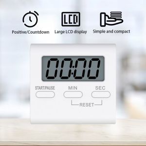 Kitchen Cooking Timer Digital LCD Study Timer Stopwatch Countdown Alarm With Alarm Retractable Stand