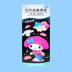 Sanrio Magic สี Rainbow Kuromi My Melody การ ์ ตูน Scratch Art ภาพวาดกระดาษการ ์ ดชุดวาด Stick เด ็ ก DIY วาดของเล ่ น