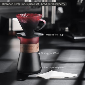 Bincoo Coffee Filter Cup Dripper Set Hand Brewing Sharing Pot Heat-resistant Glass Funnel V60 Coffee Utensil Set 400ml