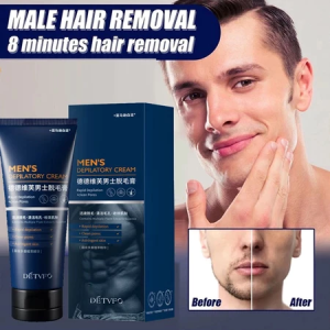 Dermavit Male Hair Removal Cream 100g suitable for mens hair removal on the pubic area underarms legs arms and thighs. The formula is gentle fast-acting safe and has no side effects.