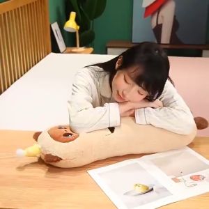 Cartoon Animal Long Body Pillow Soft Lumbar Back Cushion for Bed Leg-Supporting Side Sleeping Pillow