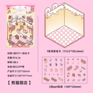 3D Miniature Scenes Sticker Scene Stickers Miniature Scene Cartoon Stickers Childrens Anime DIY Stickers【buy3 free1】