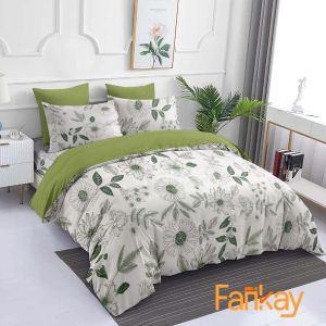 Bed Cover Set Sprei Morgan Mix Sage - Ukuran Lengkap 90x200 - 200x200 - Fankay Bedcover