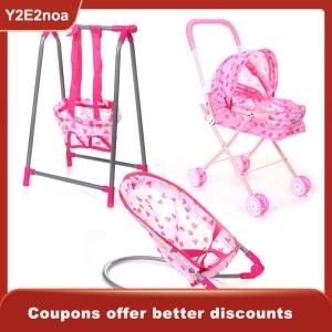 【Y2E2noa】 Doll House Accessories Rocking Chairs Swing Bed Dining Chair Baby Play House