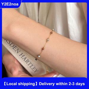 【Local shipping】 Fashion Retro Natural Stone Splicing Beaded Simple Bracelet Necklace Female Light Luxury Temperament Necklace Bracelet Accessories Jewelry