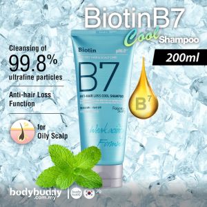 Body Buddy Biotin B7 Anti Hair Loss Sensitive Oily scalp Cool Shampoo 1000ml Rambut Gugur Berminyak Syampu Sejuk