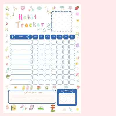 A6 A5 Planner Pad Functional Weekly Planner Daily Planner for Home Office 20-30 Sheets 100gsm