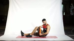 AU Gậy lăn massage bánh răng trục lăn massage thư giãn cơ sâu cho yoga con lăn massage cơ bắp chuyên dụng con lăn nhựa dụng cụ tập gym.