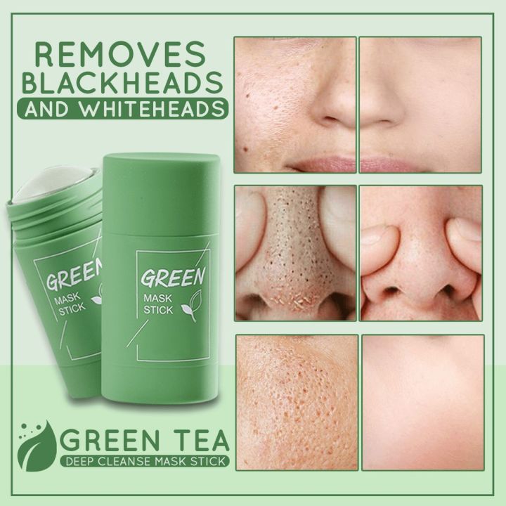 Green Tea Stick Eggplant Facial Mask Purifying Clay Stick Anti-Acne ...