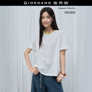 Giordano Women Women Round Neck T-Shirt Free Shipping 18326708